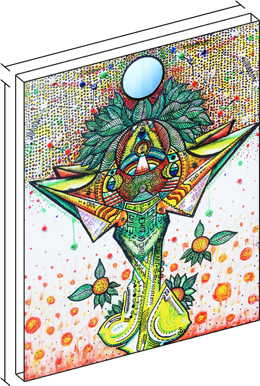 Spiritual Painting, it has a mirror, color stones and special plastics stuck